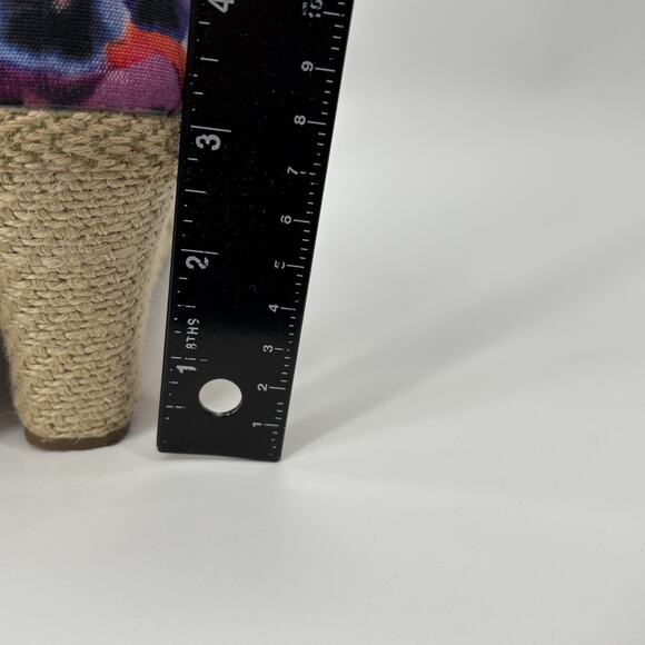 Toms Wedge Espadrilles Womens 8.5 Floral Open Toe Summer Party Poppy - Picture 6 of 9